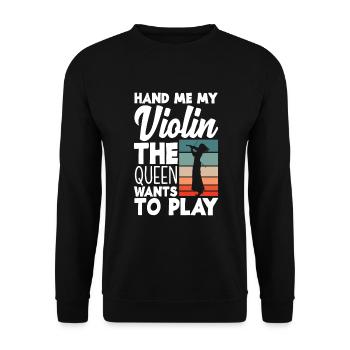 Violin Violin Violinist Violin Player - Unisex Sweatshirt - black - Front - Alina (178cm) & Michal (187cm)