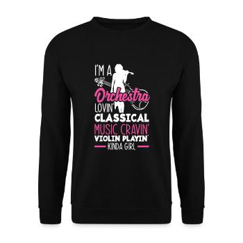 Violin Violin Violinist Violin Player - Unisex Sweatshirt - black - Front - Alina (178cm) & Michal (187cm)