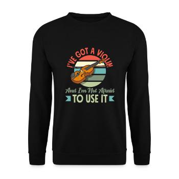 Violin Violin Violinist Violin Player - Unisex Sweatshirt - black - Front - Alina (178cm) & Michal (187cm)