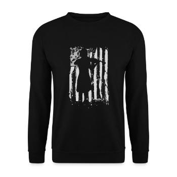 Geige Violine Geigenspieler Violinenspieler - Unisex Pullover - Schwarz - Vorne - Alina (178cm) & Michal (187cm)