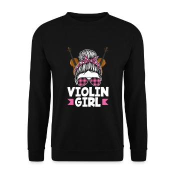 Geige Violine Geigenspieler Violinenspieler - Unisex Pullover - Schwarz - Vorne - Alina (178cm) & Michal (187cm)