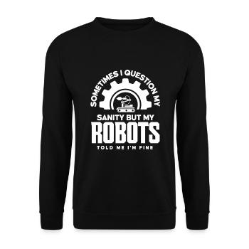 Programmeur de robots robotiques - Sweat-shirt Unisexe - noir - Devant - Alina (178cm) & Michal (187cm)