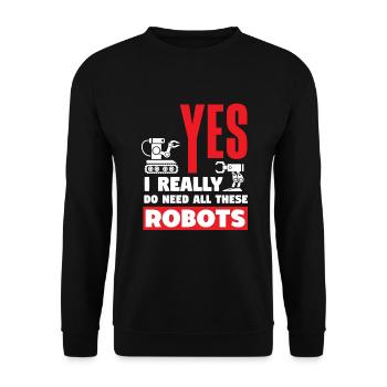 Programmeur de robots robotiques - Sweat-shirt Unisexe - noir - Devant - Alina (178cm) & Michal (187cm)