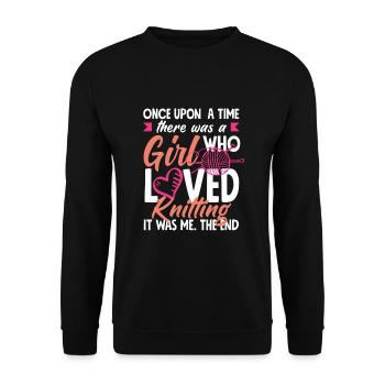 Lustiges Stricken Stricknadel Geschenk - Unisex Pullover - Schwarz - Vorne - Alina (178cm) & Michal (187cm)