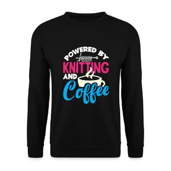 Lustiges Stricken Stricknadel Geschenk - Unisex Pullover - Schwarz - Vorne - Alina (178cm) & Michal (187cm)