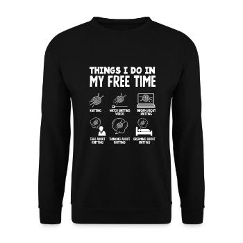 Drôle de tricot à l’aiguille à tricoter cadeau - Sweat-shirt Unisexe - noir - Devant - Alina (178cm) & Michal (187cm)
