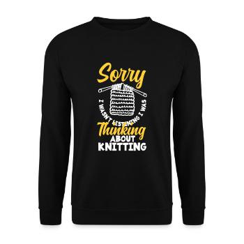 Lustiges Stricken Stricknadel Geschenk - Unisex Pullover - Schwarz - Vorne - Alina (178cm) & Michal (187cm)