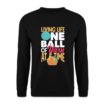 Drôle de tricot à l’aiguille à tricoter cadeau - Sweat-shirt Unisexe - noir - Devant - Alina (178cm) & Michal (187cm)