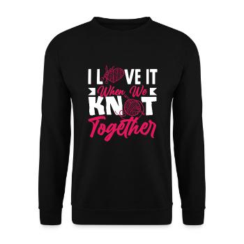 Drôle de tricot à l’aiguille à tricoter cadeau - Sweat-shirt Unisexe - noir - Devant - Alina (178cm) & Michal (187cm)