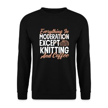Drôle de tricot à l’aiguille à tricoter cadeau - Sweat-shirt Unisexe - noir - Devant - Alina (178cm) & Michal (187cm)