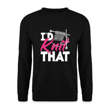 Lustiges Stricken Stricknadel Geschenk - Unisex Pullover - Schwarz - Vorne - Alina (178cm) & Michal (187cm)