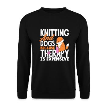 Drôle de tricot à l’aiguille à tricoter cadeau - Sweat-shirt Unisexe - noir - Devant - Alina (178cm) & Michal (187cm)