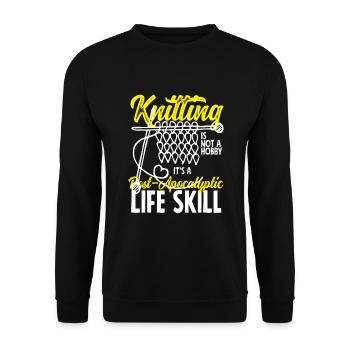 Drôle de tricot à l’aiguille à tricoter cadeau - Sweat-shirt Unisexe - noir - Devant - Alina (178cm) & Michal (187cm)