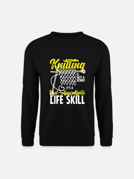 Sjov strikkepinde gave - Unisex sweater - sort