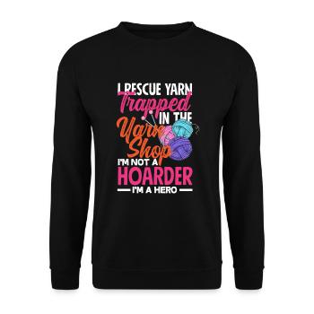 Drôle de tricot à l’aiguille à tricoter cadeau - Sweat-shirt Unisexe - noir - Devant - Alina (178cm) & Michal (187cm)