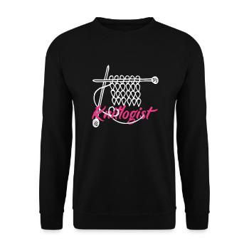 Drôle de tricot à l’aiguille à tricoter cadeau - Sweat-shirt Unisexe - noir - Devant - Alina (178cm) & Michal (187cm)
