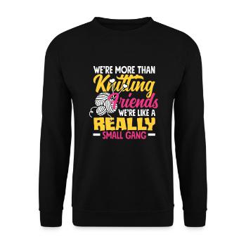 Drôle de tricot à l’aiguille à tricoter cadeau - Sweat-shirt Unisexe - noir - Devant - Alina (178cm) & Michal (187cm)