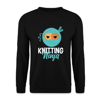 Drôle de tricot à l’aiguille à tricoter cadeau - Sweat-shirt Unisexe - noir - Devant - Alina (178cm) & Michal (187cm)