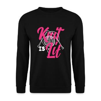 Drôle de tricot à l’aiguille à tricoter cadeau - Sweat-shirt Unisexe - noir - Devant - Alina (178cm) & Michal (187cm)