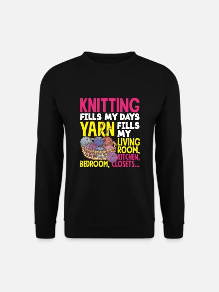 Funny Knitting Knitting Needle Gift - Unisex Sweatshirt - black