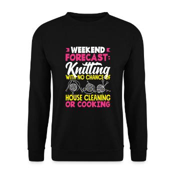 Drôle de tricot à l’aiguille à tricoter cadeau - Sweat-shirt Unisexe - noir - Devant - Alina (178cm) & Michal (187cm)