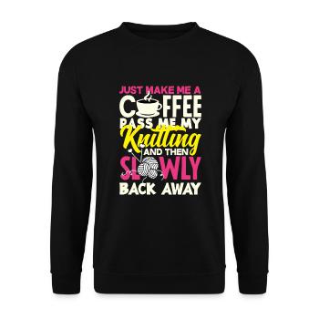 Drôle de tricot à l’aiguille à tricoter cadeau - Sweat-shirt Unisexe - noir - Devant - Alina (178cm) & Michal (187cm)