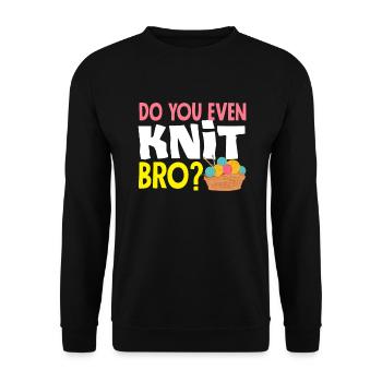 Lustiges Stricken Stricknadel Geschenk - Unisex Pullover - Schwarz - Vorne - Alina (178cm) & Michal (187cm)