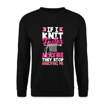Drôle de tricot à l’aiguille à tricoter cadeau - Sweat-shirt Unisexe - noir - Devant - Alina (178cm) & Michal (187cm)