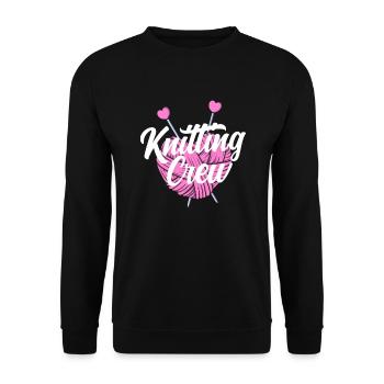 Drôle de tricot à l’aiguille à tricoter cadeau - Sweat-shirt Unisexe - noir - Devant - Alina (178cm) & Michal (187cm)