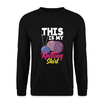 Lustiges Stricken Stricknadel Geschenk - Unisex Pullover - Schwarz - Vorne - Alina (178cm) & Michal (187cm)