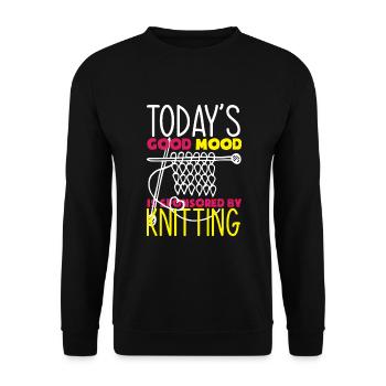 Lustiges Stricken Stricknadel Geschenk - Unisex Pullover - Schwarz - Vorne - Alina (178cm) & Michal (187cm)