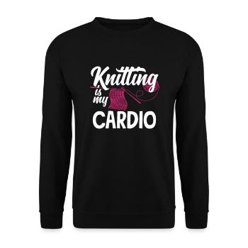 Drôle de tricot à l’aiguille à tricoter cadeau - Sweat-shirt Unisexe - noir - Devant - Alina (178cm) & Michal (187cm)