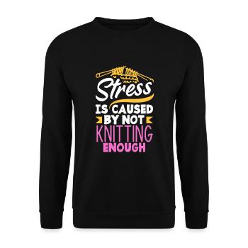 Drôle de tricot à l’aiguille à tricoter cadeau - Sweat-shirt Unisexe - noir - Devant - Alina (178cm) & Michal (187cm)