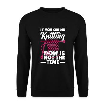 Drôle de tricot à l’aiguille à tricoter cadeau - Sweat-shirt Unisexe - noir - Devant - Alina (178cm) & Michal (187cm)