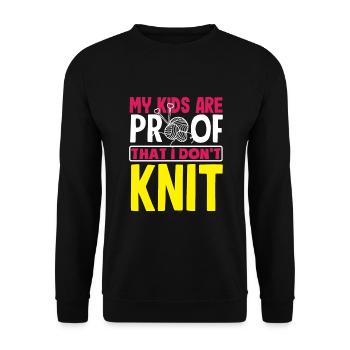 Drôle de tricot à l’aiguille à tricoter cadeau - Sweat-shirt Unisexe - noir - Devant - Alina (178cm) & Michal (187cm)