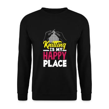 Drôle de tricot à l’aiguille à tricoter cadeau - Sweat-shirt Unisexe - noir - Devant - Alina (178cm) & Michal (187cm)