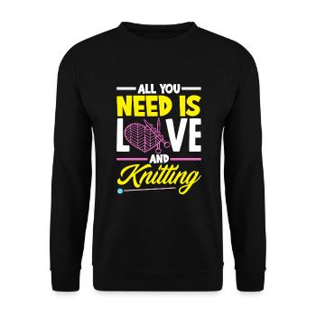 Drôle de tricot à l’aiguille à tricoter cadeau - Sweat-shirt Unisexe - noir - Devant - Alina (178cm) & Michal (187cm)