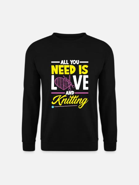Funny Knitting Knitting Needle Gift - Unisex Sweatshirt - black