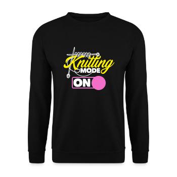 Lustiges Stricken Stricknadel Geschenk - Unisex Pullover - Schwarz - Vorne - Alina (178cm) & Michal (187cm)