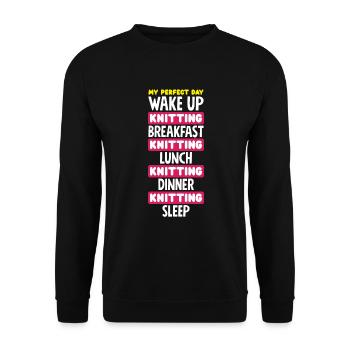 Lustiges Stricken Stricknadel Geschenk - Unisex Pullover - Schwarz - Vorne - Alina (178cm) & Michal (187cm)