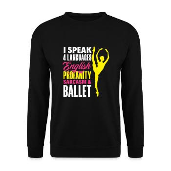 Süßes Ballerina Ballettänzerin Geschenk - Unisex Pullover - Schwarz - Vorne - Alina (178cm) & Michal (187cm)