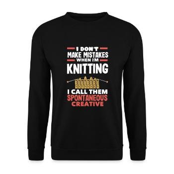 Drôle de tricot à l’aiguille à tricoter cadeau - Sweat-shirt Unisexe - noir - Devant - Alina (178cm) & Michal (187cm)