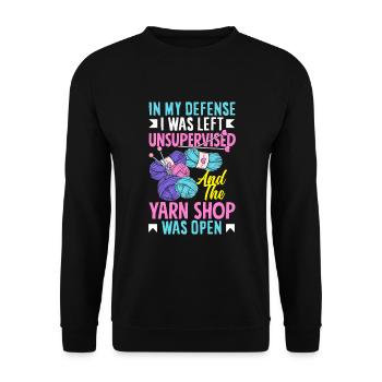 Drôle de tricot à l’aiguille à tricoter cadeau - Sweat-shirt Unisexe - noir - Devant - Alina (178cm) & Michal (187cm)