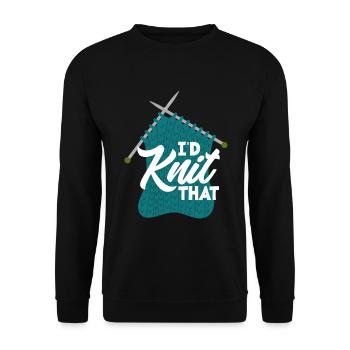 Drôle de tricot à l’aiguille à tricoter cadeau - Sweat-shirt Unisexe - noir - Devant - Alina (178cm) & Michal (187cm)