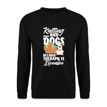 Lustiges Stricken Stricknadel Geschenk - Unisex Pullover - Schwarz - Vorne - Alina (178cm) & Michal (187cm)