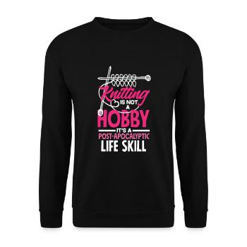 Drôle de tricot à l’aiguille à tricoter cadeau - Sweat-shirt Unisexe - noir - Devant - Alina (178cm) & Michal (187cm)