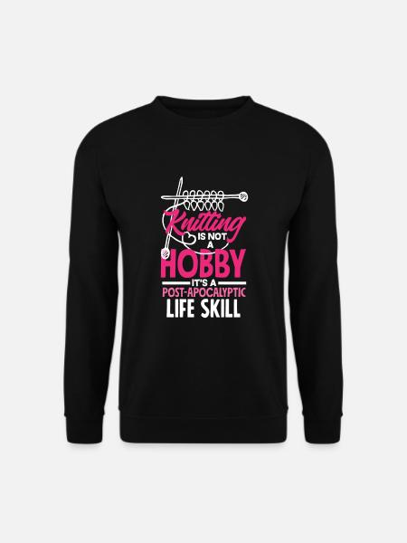 Funny Knitting Knitting Needle Gift - Unisex Sweatshirt - black