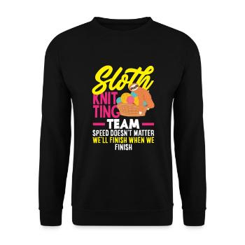 Drôle de tricot à l’aiguille à tricoter cadeau - Sweat-shirt Unisexe - noir - Devant - Alina (178cm) & Michal (187cm)