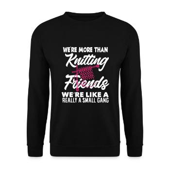 Lustiges Stricken Stricknadel Geschenk - Unisex Pullover - Schwarz - Vorne - Alina (178cm) & Michal (187cm)