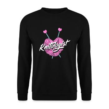 Drôle de tricot à l’aiguille à tricoter cadeau - Sweat-shirt Unisexe - noir - Devant - Alina (178cm) & Michal (187cm)